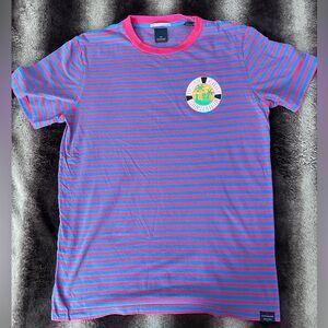 Scotch & Soda Vibrant Pink and Blue Striped Tee